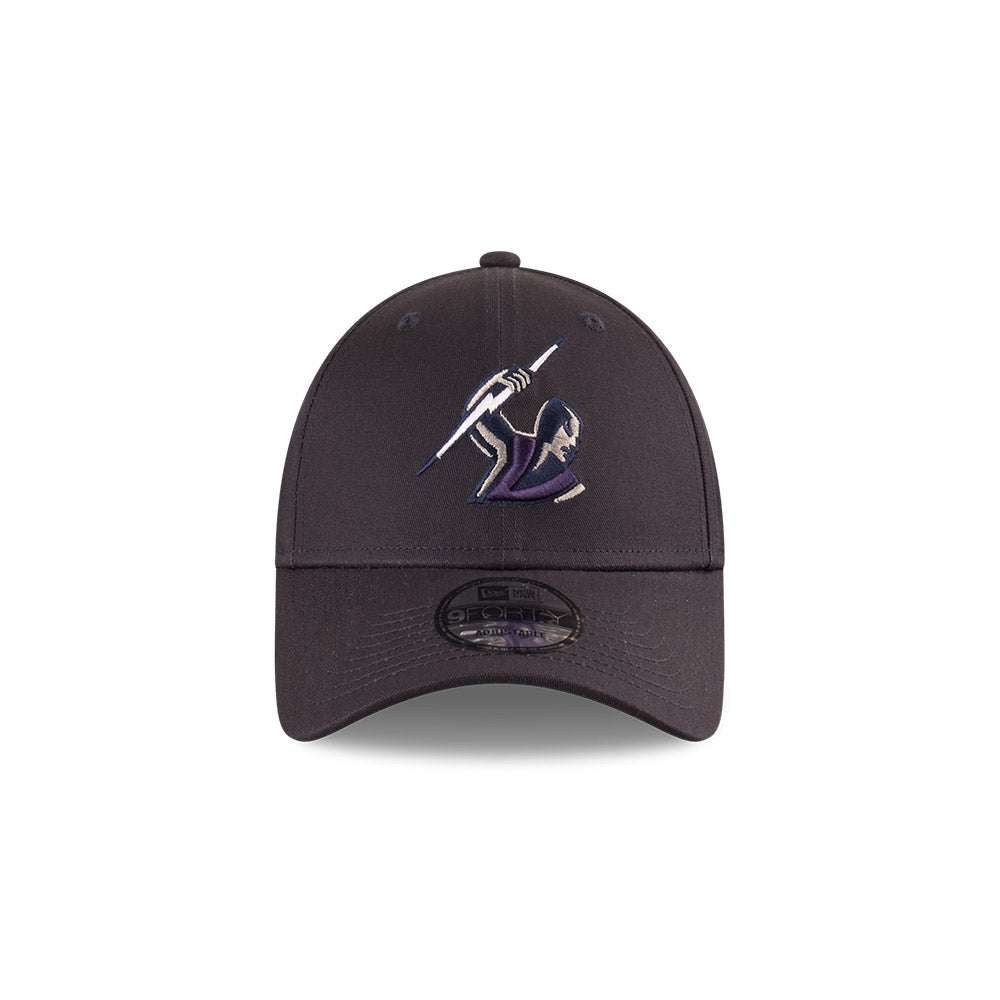 Melbourne Storm Hat - 2025 NRL Badged Navy OTC 9Forty Strapback Cap - New Era